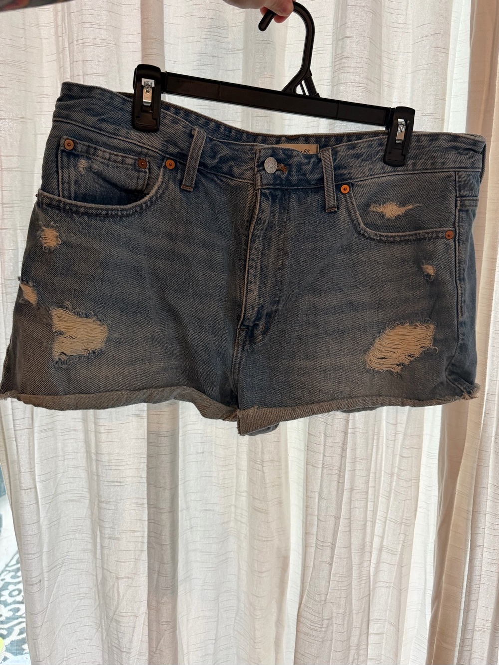 Madewell Distressed Denim Jean Shorts - Blue